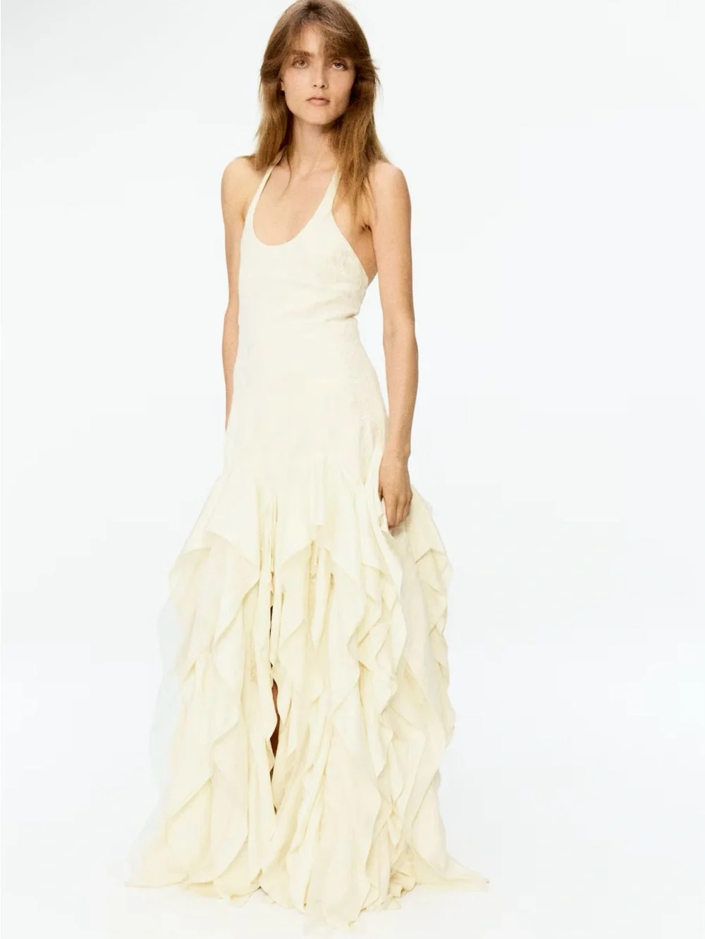 H&M STUDIO
NWT CREAM RUFFLED EMBROIDERED DRESS SIZE SMALL - Picture 4 of 13